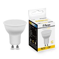 Лампа светодиодная, 80LED (7W) 230V GU10 2700K MR16, LB-26 FERON