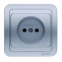Розетка 1-м СП Mimoza 16А IP20 без заземл. серебр./серебр. Makel 23402