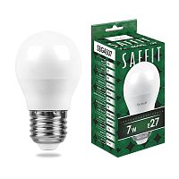 Лампа светодиодная, 7W 230V E27 4000K G45, SBG4507 SAFFIT