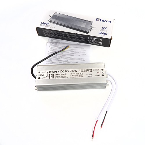 Трансформатор электронный для светодиодной ленты 150W 12V IP67 (драйвер), LB007 FERON фото 4