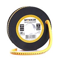 Кабель-маркер "6" для провода сеч.2,5мм , желтый, CBMR25-6 (1000шт в упак) STEKKER