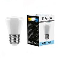 Лампа светодиодная,  (1W) 230V E27 6400K C45 матовая LB-372 FERON