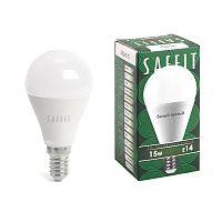 Лампа светодиодная, 15W 230V E14 2700K G45, SBG4515 SAFFIT