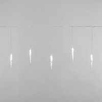Гирлянда светодиодная "Айсикл" (бахрома) "Сосульки" 1.5х0.25м 10LED бел. 0.51Вт IP20 провод прозр. Neon-Night 303-068