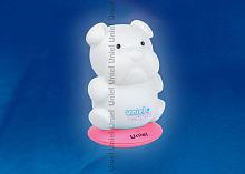 Светильник-ночник DTL-305-Бульдожка/3color/Base pink/Rech пластик с 3 светодиодами и мощностью 0.5 вт. Пластиковый корпус розового цвета