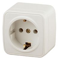 3-202-02 Intro Розетка 2P+E Schuko, 16А-250В, IP20, ОУ, Polo, сл.кость (16/320/3840)