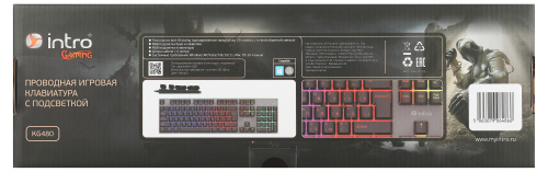 Клавиатура Intro KG480 игровая проводная металлическая с подсветкой черная фото 5