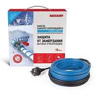 Греющий  саморегулирующийся кабель на трубу  15MSR-PB 10M (10м/150Вт) REXANT