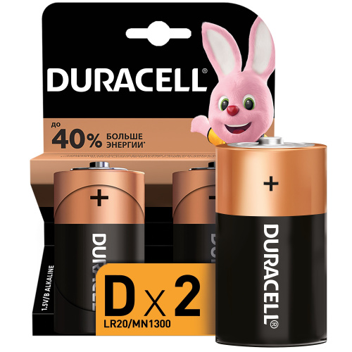 Алкалиновая батарейка Duracell LR20-2BL (2/20/3300) фото 2