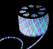 Дюралайт LED трехжильный 230В 13мм 30 LED/м МУЛЬТИ (RYGB) свечение с динамикой модуль 1м бухта 100м NEON-NIGHT
