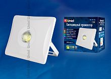 Прожектор светодиодный ULF-F11-50W/NW IP65 180-240В WHITE . Корпус белый. Белый свет. Упаковка картон. TM Uniel.