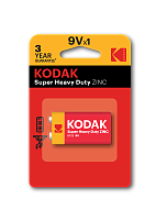 Батарейки Kodak 6F22-1BL SUPER HEAVY DUTY Zinc [K9VHZ-1B] (10/50/9900)