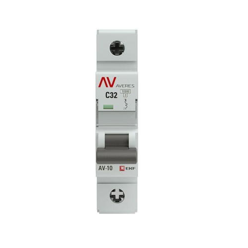 Выключатель автоматический AV-10 1P 32A (C) 10kA EKF AVERES mcb10-1-32C-av фото 2