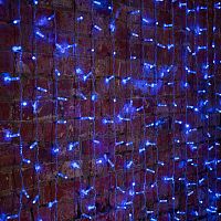 Гирлянда светодиодная Занавес 2х1,5м 192 LED СИНИЙ прозрачный ПВХ IP65 постоянное свечение 230В блок в комплекте NEON-NIGHT