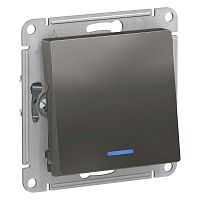 Механизм переключателя проходного 1-кл. СП AtlasDesign 10А IP20 (сх. 6а) 10AX с подсветкой сталь Sch