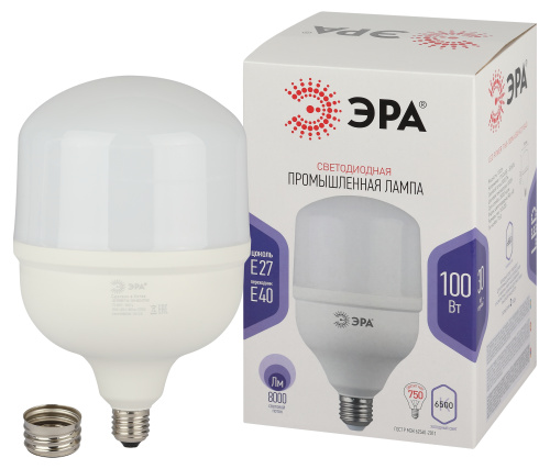 Лампа светодиодная ЭРА STD LED POWER T160-100W-6500-E27/E40 Е27 / Е40 100Вт колокол холодный дневной свет фото 2