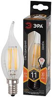 Лампочка светодиодная ЭРА F-LED BXS-11W-827-E14 Е14 / Е14 11Вт филамент свеча на ветру теплый белый 
