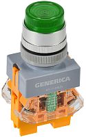 Кнопка D7-11DNZS d22мм 1з+1р с подсветкой и фиксацией зел. GENERICA BBT50-11DNZS-3-11-K06-G