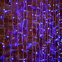 Гирлянда светодиодная Занавес 2х1,5м 360 LED СИНИЙ белый КАУЧУК IP67 постоянное свечение 230В блок в комплекте NEON-NIGHT