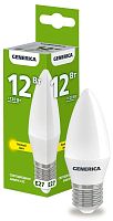 Лампа LED C35 свеча 12Вт 230В 3000К E27 GENERICA