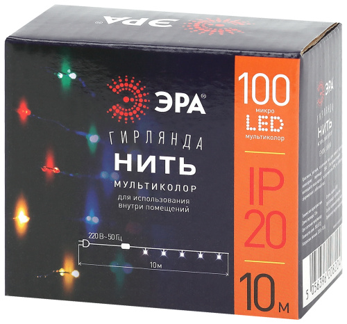 ENIN -10NM ЭРА Гирлянда LED Нить 10 м мультиколор 220V (100/1800) фото 9