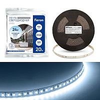 Светодиодная LED лента Feron LS520 стабилизированная, 120SMD(2835)/м 9.6Вт/м 24V 20000*10*1.22мм 6000К IP20