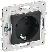 Розетка SKANDY 16А с заземл. защ. шторки SK-R04G графит IEK SK-R14-16-K53
