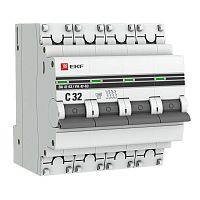 Автоматический выключатель 4P 32А (C) 4,5kA ВА 47-63 EKF PROxima mcb4763-4-32C-pro