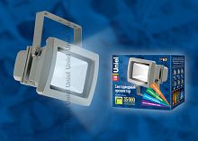 Прожектор светодиодный Uniel ULF-S01-10W/DW IP65 110-240В имеет корпус серого цвета со степенью защиты IP65 и мощность 10 вт. Цвет свечения: холодный белый.