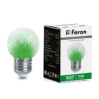 Лампа-строб, (1W) 230V E27 зеленый G45 , LB-377 FERON