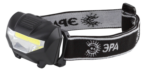 Фонарь налобный светодиодный ЭРА GB-501 Блэкджек на батарейках мощный яркий 3 режима черный фото 2