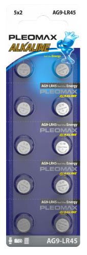 Батарейки Pleomax AG9 (394) LR936, LR45 Button Cell (100/1000/70000)