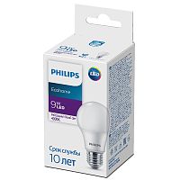 Лампочка светодиодная Philips Ecohome LED A60 9Вт 4000К Е27/E27 груша матовая, нейтральный белый све