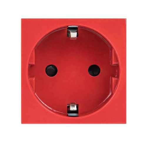 Розетка 45х45 с заземлением, 90 градусов, красная EKF E2MR16-028-70 фото 2