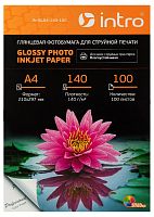 Фотобумага Intro GLA4-140-100 глянцевая 140g/м2 А4 100 листов для струйной печати