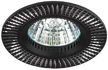 Встраиваемый светильник алюминиевый ЭРА  KL32 AL/BK/1 MR16 12V 50W черный серебро