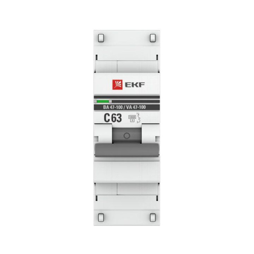 Автоматический выключатель 1P 63А (C) 10kA ВА 47-100 EKF PROxima mcb47100-1-63C-pro фото 2