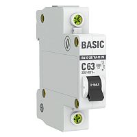 Автоматический выключатель 1P 63А (C) 4,5кА ВА 47-29  Basic mcb4729-1-63C