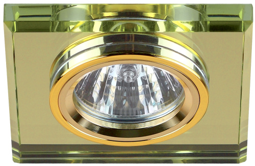DK8 GD/YL Светильник ЭРА декор стекло квадрат MR16,12V/220V, 50W, золото/зеркальный желтый (50) фото 2