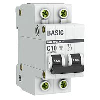 Автоматический выключатель 2P 10А (C) 4,5кА ВА 47-29  Basic mcb4729-2-10C
