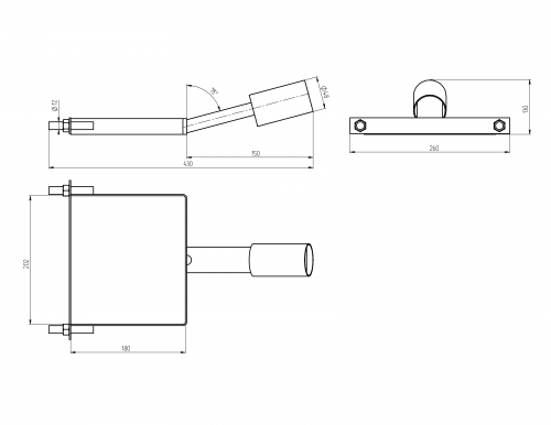 Кронштейн для уличного светильника ЭРА SPP-AC6-0-150-048 на столб 150mm 48mm фото 3