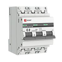 Автоматический выключатель 3P 2А (C) 4,5kA ВА 47-63 EKF PROxima mcb4763-3-02C-pro