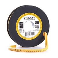 Кабель-маркер "L" для провода сеч.2,5мм , желтый, CBMR25-L (1000шт в упак) STEKKER
