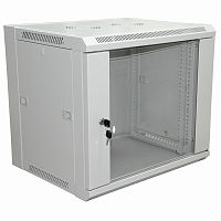 19" Настенный шкаф RexantPRO 6U 600×450×370 мм (ШxГxВ) - передняя дверь стекло, боковые стенки съемн