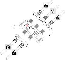 Делитель ТВ ЭРА  D-F-06 4 ответвления под F разъём в комплекте 5 F разъёмов 5-1000 МГц
