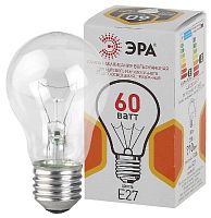 Лампочка ЭРА A50 60Вт Е27 / E27 230В груша прозрачная цветная упаковка