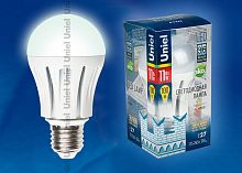 Лампа светодиодная Uniel LED-A60-11W/NW/E27/FR ALM01WH с цоколем E27  и мощностью 10 вт. Форма ""A"", матовая колба. Материал корпуса алюминий. Цвет свечения белый.
